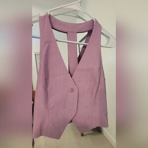 Forever 21 Lavender V-Neck Buttoned Vest